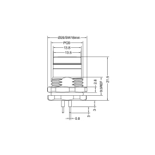 Push-pull m12 8pins A code female straight front panel mount connector M16 thread,shielded,insert,brass with nickel plated shell